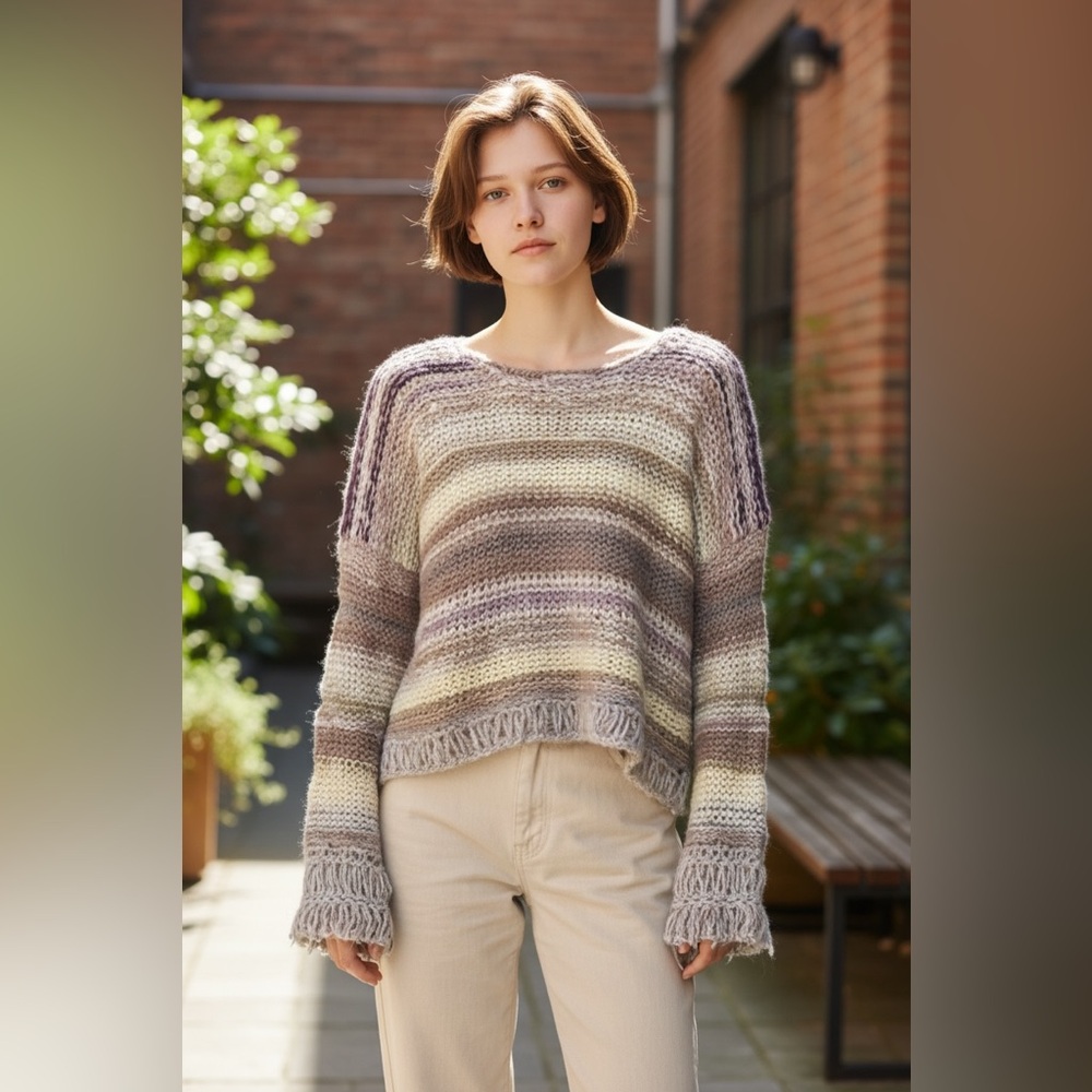 M.Rena Striped Knitted Sweater